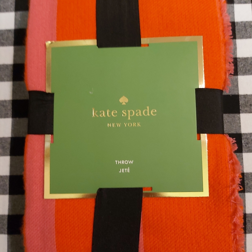 Kate Spade Pink and Orange Throw Blanket